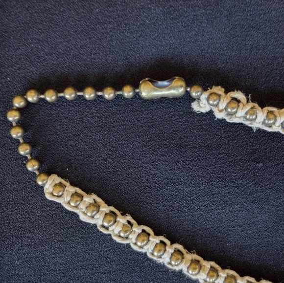 Y2K Hemp Rope Metal Ball Beaded Choker Necklace - Picture 6 of 10